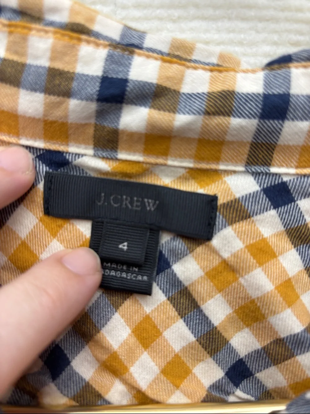 J Crew | 4 Plaid Button-Up Shirt in Mustard and Navy
